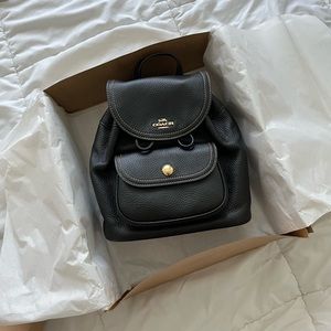 Coach Authentic Black Leather Backpack